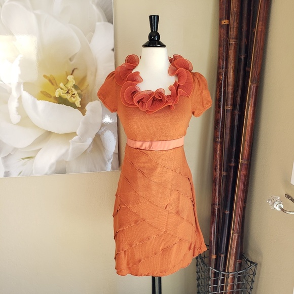 Rinascimento Dresses & Skirts - Rinascimento ~ Burnt Orange Ruffle Dress ~ Size M